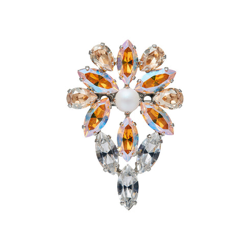 Брошь "Mirteļ II (Light Topaz Shimmer / Golden Shadow)" с кристаллами Swarovski™